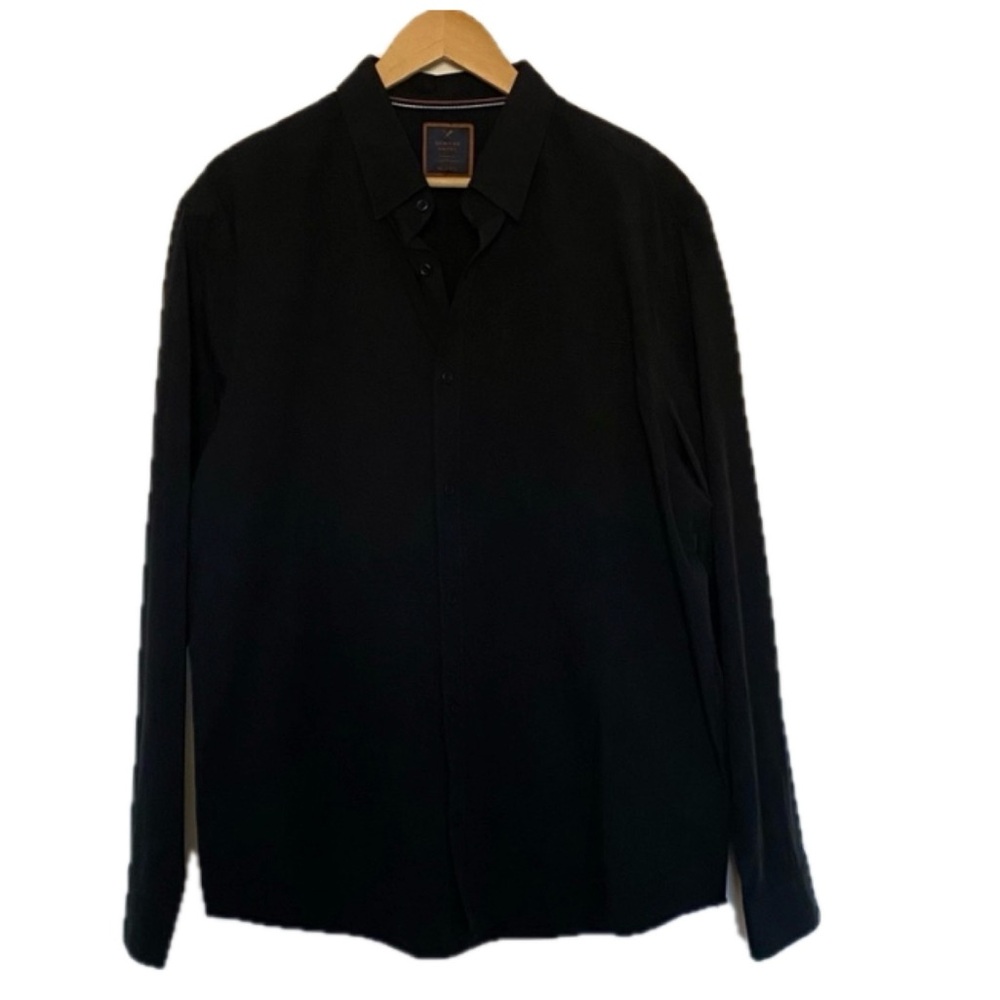 Denver Haynes Men’s Black Dress Shirt, Size XL, Modern Fit, Cotton blend